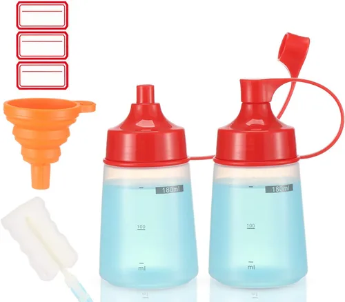 Vista 9 de Botella exprimidora de condimentos para salsas de boca ancha, botellas de plástico para condimentos, pintura, salsa de tomate, mostaza, aceite