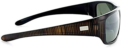 Vista 3 de Optic Nerve, Contra, Gafas de sol para hombre con lente de flash polarizado marrón plateado - madera flotante vertical mate, Marrón