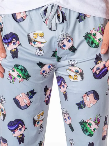 Vista 3 de Bioworld Jojo's Bizarre Adventure Diamond Is Unbreakable Chibi Character - Pantalones de pijama para hombre