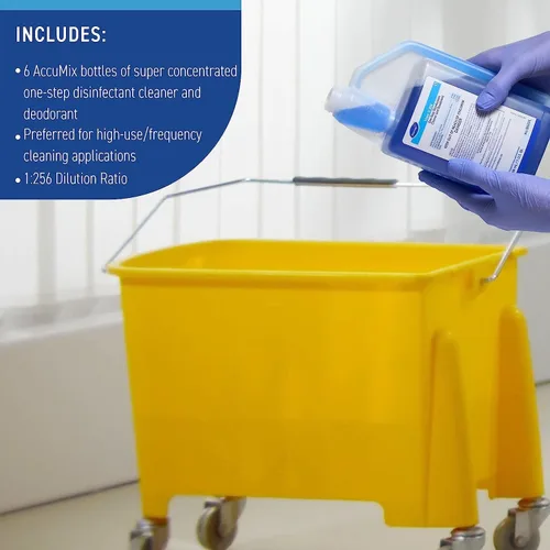 Vista 4 de VIREX Diversey II 256 04331. Disinfectant Cleaner Concentrate, Multi-Surface for Home & Commercial Use, Odor Control, Mint Scent, AccuMix Bottle, 32