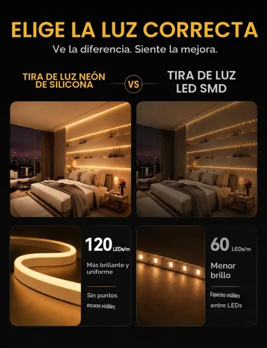 Vista 3 de Tira de luces LED regulables, color blanco cálido, 16.4 pies