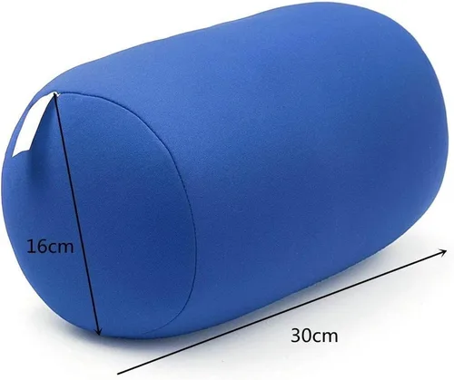 Vista 3 de Emivery 2 almohadas blandas de microperlas para cama de frijol, almohada de tubo de apoyo para el cuello de viaje, almohada de espuma viscoelástica
