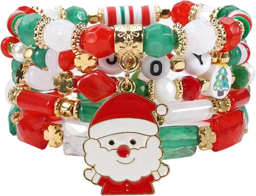 Vista 11 de Ardorchid Pulseras de Halloween para Mujeres Calabaza Fantasma Esqueleto Murciélago Calavera con Cuentas Apilables Elásticas Rugby Acción de Gracias