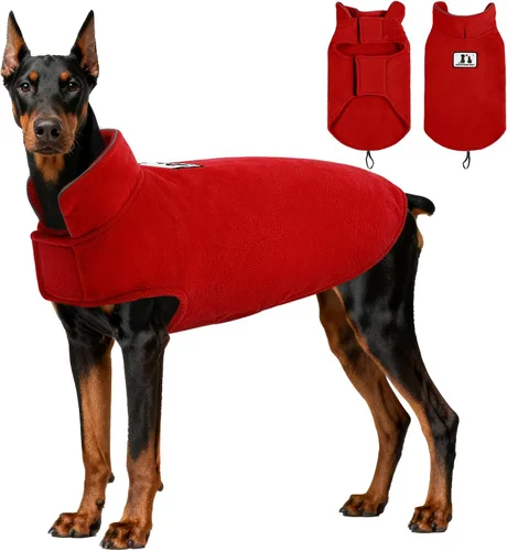 Vista 10 de DENTRUN - Abrigo de forro polar para perros en invierno resistente al viento chaqueta reflectante para mascota chaleco para perro para razas