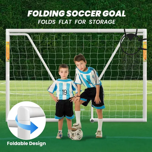 Vista 2 de Soccer Goal - 12x6/10x6/8x6/6x4FT PVC Soccer Goals for Backyard