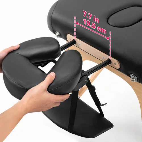 Vista 2 de Mesa de masaje universal, cuna y cojín de cara, silla de masaje ajustable, reposacabezas y almohada facial, plataforma de masaje, cojín