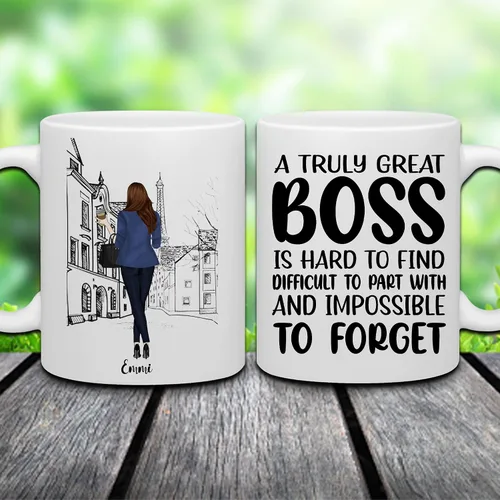 Vista 2 de WHIDOBE Taza de café personalizada para jefe – Taza personalizada de 11 onzas y 15 onzas para jefe con avatares, nombres, citas – Taza de café Boss