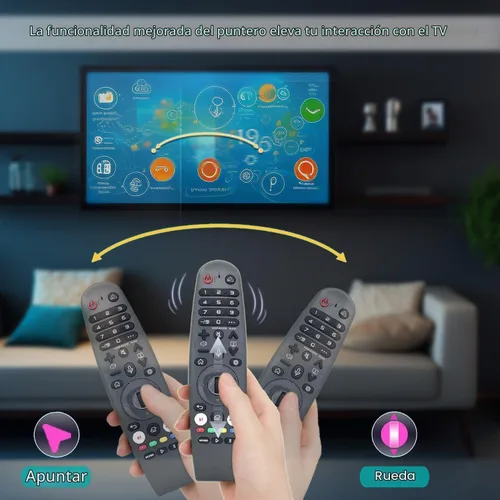 Vista 2 de Mando a distancia Magic Voice de repuesto para LG Smart TV, con función de puntero, compatible con televisores LG QNED, OLED, UHD 4K y 8K webOS