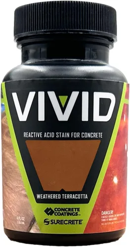 Vista 23 de CC Concrete Coatings Tinte ácido vívido para hormigón oliva 4OZ