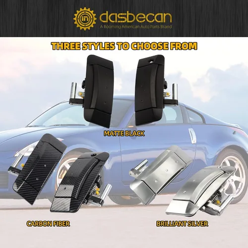 Vista 6 de Dasbecan 1 par de manijas de puerta exterior para el lado izquierdo del conductor y del lado derecho del pasajero, compatible con Nissan 350Z Fibra