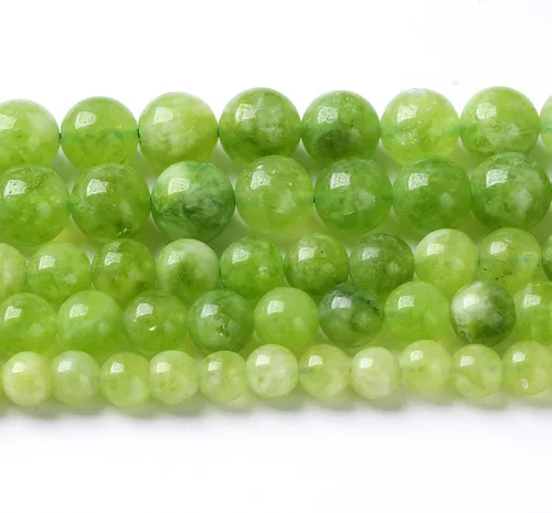 Vista 69 de 36 piezas de cuentas sueltas de espacio de jade de epidoto verde y rojo natural de 10 mm, cuentas redondas para hacer joyas DIY, collares, pulseras