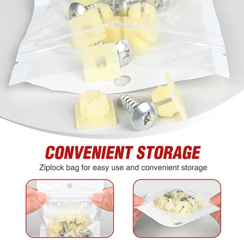 Vista 5 de Nilight Kit de tornillos para matrícula, tornillos de acero inoxidable con tuercas de nailon para sujetar placas delanteras y traseras