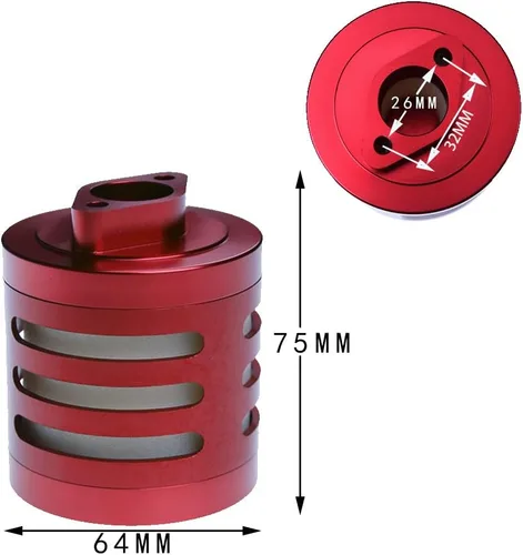 Vista 2 de Juego de filtros de aire para 1/5 RC Hpi Baja Rovan King Motor 5B 5T 5SC FG GoPed (rojo)