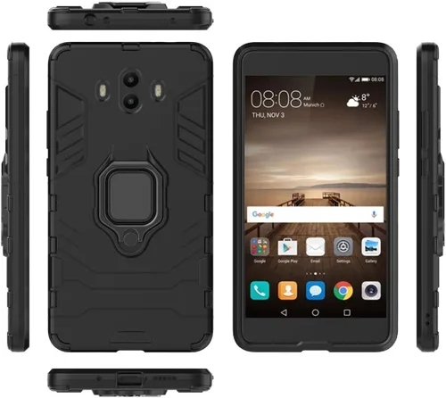 Vista 4 de Compatible con Huawei Mate 10, soporte magnético para teléfono de coche Anillo 360 Funda protectora para Huawei Mate10 (negro)