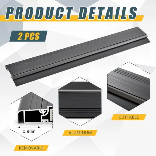 Vista 3 de Blulu 2 Pcs 72" Aluminum Exterior Door Threshold 5 5/8" Outdoor Swing Threshold Heavy Duty Adjustable Aluminum Door Sill Pan for Weatherproof & Easy