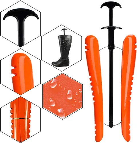 Vista 3 de Coralpearl Soporte moldeador de eje para botas, soporte reutilizable ajustable para botas altas, L 16.5" Naranja, CLOSED 2PCS 15.8" LX6.3" WX2" H