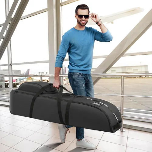 Vista 7 de findway Bolsa de viaje de golf para aerolíneas 900D resistente Oxford Golf Funda de viaje con ruedas, funda de viaje de golf con forro protector