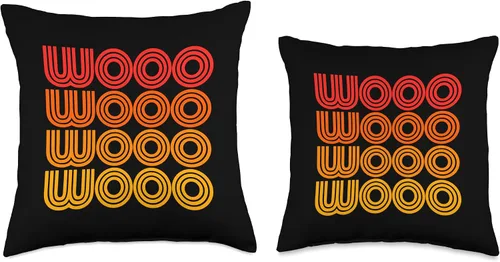 Vista 3 de Wooo Woo Hoo Funny Word Emocionado Tonto Feliz Divertido Ruido Almohada