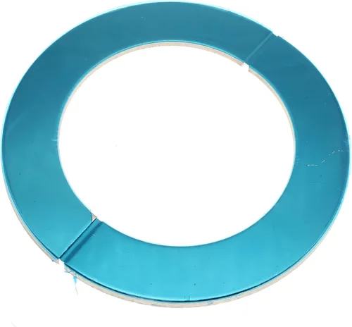 Vista 5 de FDXGYH 2 piezas de identificación de 2-3/8 pulgadas de acero inoxidable con brida dividida de pared de cinta autoadhesiva redonda cubierta de placa