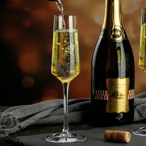 Vista 7 de Juego de 8 copas de champán, elegantes copas de champán de 8 onzas Copas de champán espumosas transparentes, vidrio de mimosa, prosecco