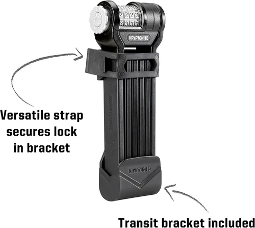 Vista 4 de Kryptonite Keeper 585 - Cerradura plegable para bicicleta, compacta de alta seguridad, antirrobo, plegable, con combinación reiniciable de 4 dígitos