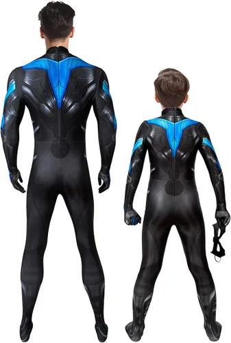 Vista 3 de EOILFM Halloween Men's Superhero Costume Cosplay Boys Suit Zentai Outfit Jumpsuit Spandex 3D Style For Kids Adult