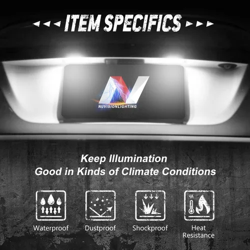 Vista 2 de Par de luces LED para placa de matrícula Compatible con 99-03 Protégé / 02-03 Protege5 / 99-05 Miata MX-5, YL8Z13550AA NC1051270BL, NVL-LPL-009