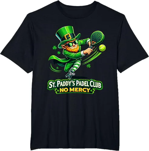 Vista 17 de St Patricks Day St Paddys Padel Club No Mercy Paddle Tennis T-Shirt