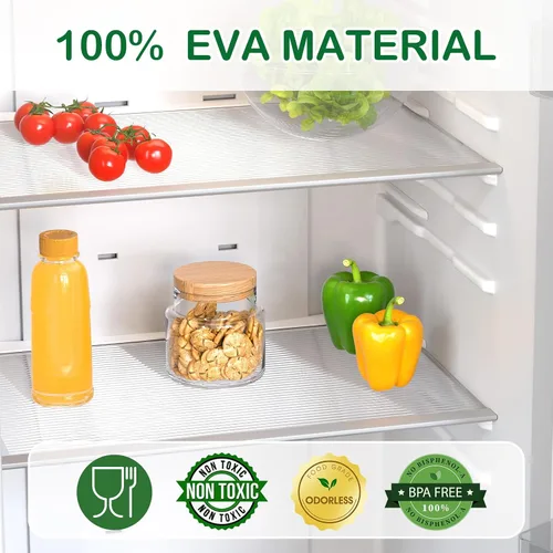 Vista 3 de Drawer and Shelf Liner for Kitchen Cabinets, Non Adhesive Non Slip EVA Cabinet Liner Mat, Clear Waterproof Washable Cut to Size Shelf Liner for