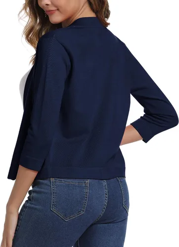 Vista 5 de Urban CoCo Cárdigan corto de mangas 34 para mujer suéter elegante