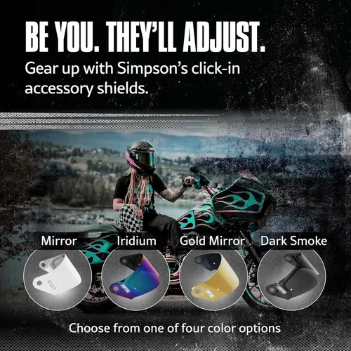 Vista 2 de SIMPSON Mod Bandit Motorcycle Helmet Visor Face Shield