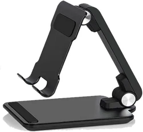 Vista 2 de JBGold Soporte para teléfono celular, totalmente plegable, ajustable, color negro