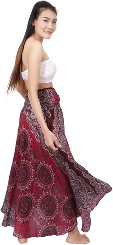 Vista 4 de Banjamath Falda larga estilo bohemio gitano bohemio hippie para mujer