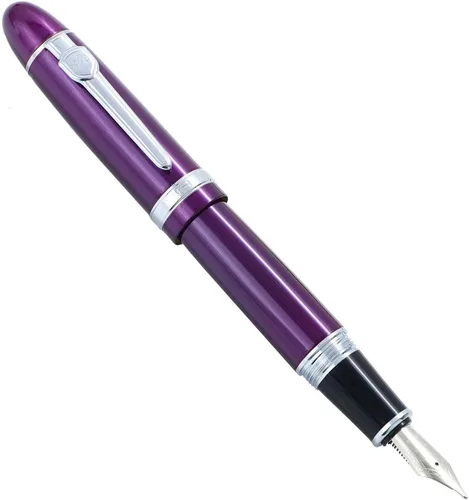 Vista 2 de Pluma estilográfica Jinhao 159 Luxury Purple, Big Heavy Style, punta media, caligrafía de escritura, artículos de oficina de papelería