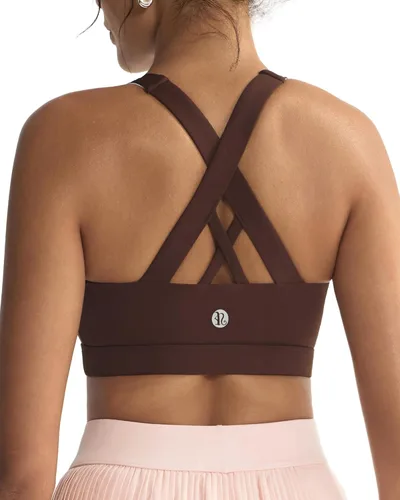 Vista 40 de RUNNING GIRL - Sujetadores deportivos para mujer, sujetadores deportivos con tiras acolchadas y espalda cruzada de apoyo medio con copas extraíbles