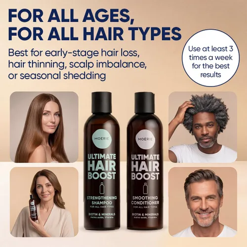 Vista 6 de Moerie Champú y acondicionador voluminizador para la caída del cabello - Productos espesantes con ingredientes de origen natural - Más de 100