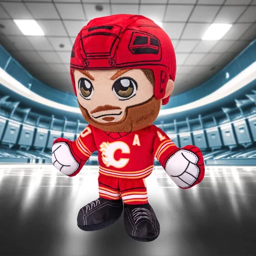 Vista 6 de Bleacher Creatures Calgary Flames Jonathan Huberdeau - Peluche sentado de 8 pulgadas de la NHL Kuricha - Superestrella de la NHL inspirada en Chibi
