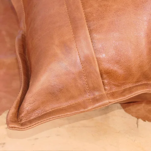 Vista 6 de Funda de almohada de cuero de cordero 100% cuero de cordero – Funda de cojín para sofá – Fundas decorativas para sala de estar y dormitorio, cuero