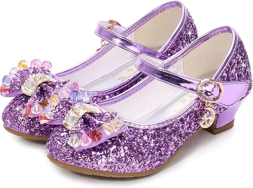 Vista 4 de Cadidi Dinos Zapatos de vestir para niñas, zapatos de fiesta de boda, zapatos de tacón Mary Jane Princesa (bebéniño pequeñoniño grande)
