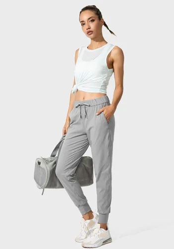Vista 5 de SANTINY - Pantalones deportivos para mujer, con bolsillos y cordón ajustable, para correr, descansar, entrenar y trotar