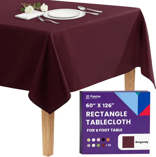 Vista 118 de Gee Di Moda - Mantel rectangular de 60 x 84 pulgadas – Mantel rectangular de poliéster lavable para mesa de 5 pies