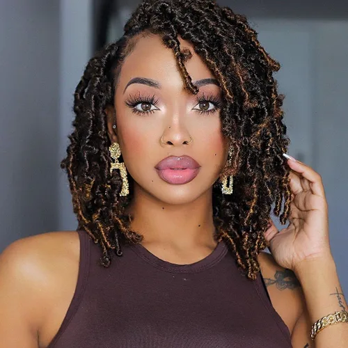 Vista 16 de Toyotress Butterfly Locs - Cabello de ganchillo de 8 pulgadas, 7 piezas de trenzas de ganchillo desgastadas pretrenzadas, color negro natural
