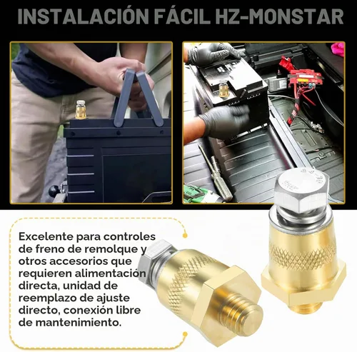 Vista 6 de Conectores de terminales de batería, terminales de poste de batería, 3/8-16 superior o lateral