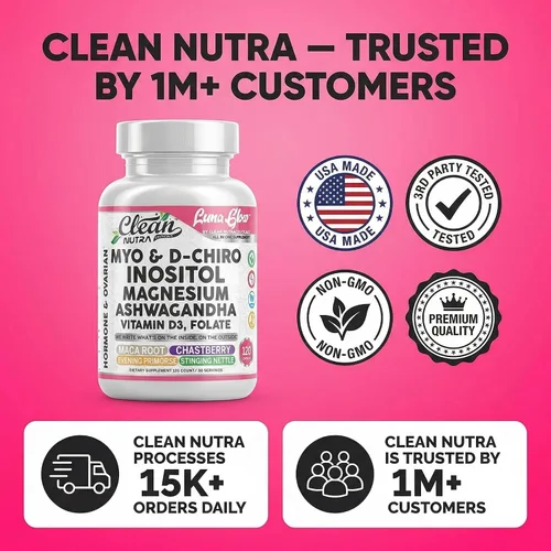 Vista 8 de Myo Inositol D Chiro Inositol Suplemento para mujeres – Balance Hormonal con Magnesio Ashwagandha Vitamina D3 Folato Maca Raíz Casteberry Onagra