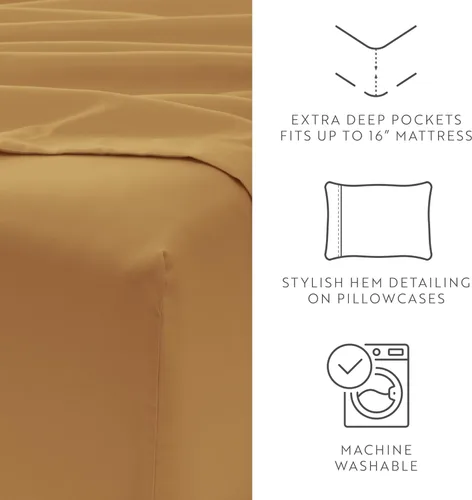 Vista 33 de ienjoy Home Linen Market - Juego de sábanas de 6 piezas, color rubor, tamaño King Blush