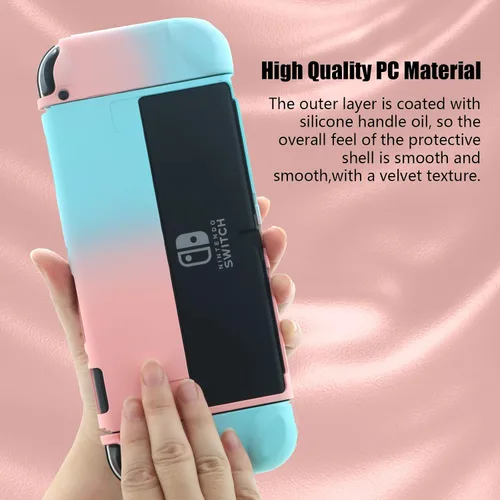 Vista 2 de Switch - Funda protectora OLED protector de funda OLED funda de agarre ergonómica y cómoda para Switch OLED rosado