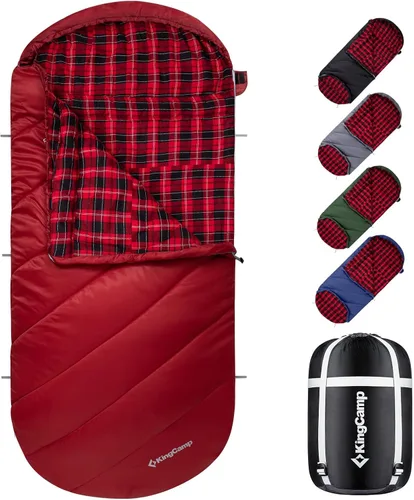 Vista 17 de KingCamp Sleeping Bag for Adults Big & Tall 100% Flannel Sleeping Bag