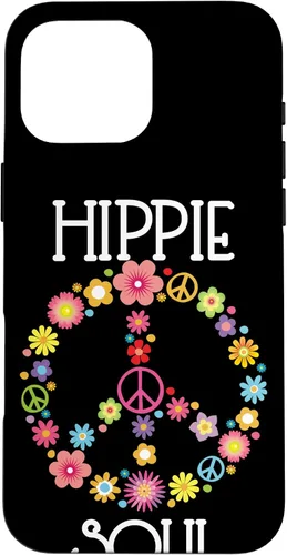 Vista 19 de Hippie Soul Flower Power Floral Peace Sign 60s 70s Gift Case for iPhone 17