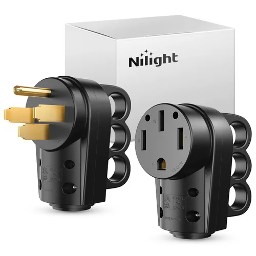 Vista 16 de Nilight Receptáculo de Repuesto para RV de 30 Amperios Toma Hembra Resistente de 125 Voltios con Mango Listado por ETL Enchufe NEMA TT-30R para RVs