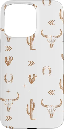 Vista 31 de Western Country - Carcasa para iPhone 17, diseño de calavera de toro sureño
